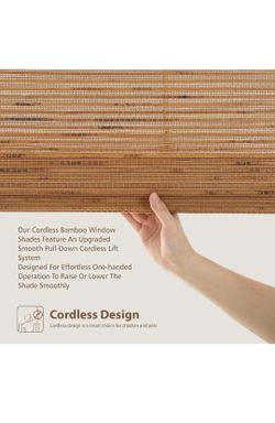Bamboo Material, Bamboo Blinds for Bedroom Living Room Office Indoor