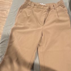 Abercrombie & Fitch Wide-Leg Tan Trousers – Size 28 Long