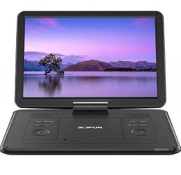 17.5" Portable DVD Player with 15.6" Large HD Screen, 6 Hours Rechargeable Battery, Support USB/SD Card/Sync TV and Multiple Disc Formats, High Volume