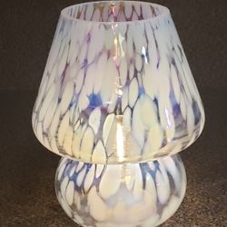 Erradecent Thick Glass Battery Operated Lamp  6in Height 8in Diameter 