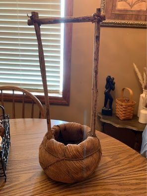 Unique hanging flower pot 18" tall