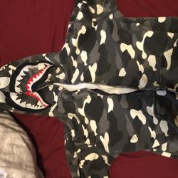 Large Black And White Bape Hoodie (Authentic)