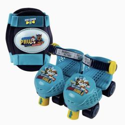 PlayWheels Kids Roller Skate Paw Patrol Juniors Size 6-12 with Knee Pads