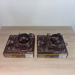 (x2) AMD Ryzen 1600 CPU (3.2 GHz & 6 cores) + Gigabyte GA-A320M-S2H Motherboard