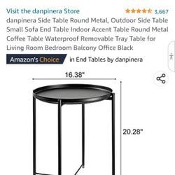 Two (2) Danpinera Side Tables Black- New In Boxes