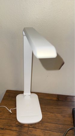 White LED Desk Lamp with Wireless Charger Base