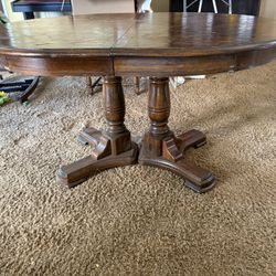 Vintage Wood Dining Table + 4 Chairs