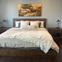 Pottery Barn King Bed frame With Nightstands 