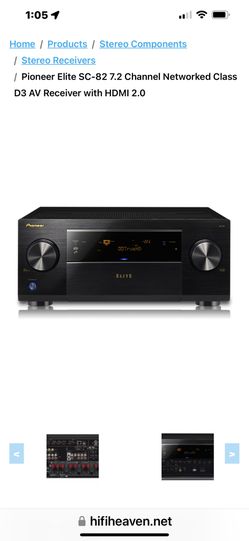 Pioneers Elite Sc82 7.2 Channel Av Receiver