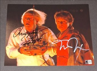 🔥Michael J. Fox Christopher Lloyd Signed Autographed 8x10 Back The Future MAS COA🔥