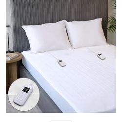 NEW Queen Size Heated Mattress Pad W/ 2 Controllers