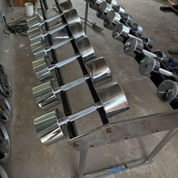 Chrome Dumbbell Set with Stand (15-55 lbs) - Paramount