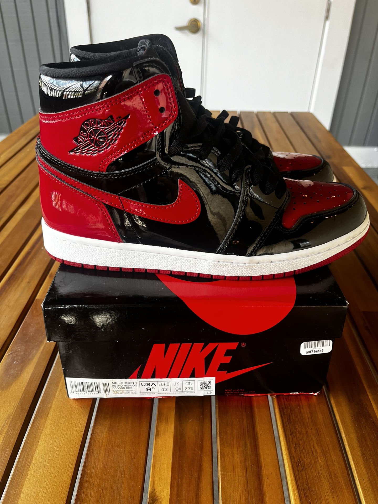 Jordan 1 Pantent Bred 9 1/2 &200 NEW!!!!