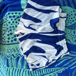 Blue Shorts Tags On