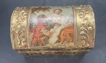 Italian Wooden Trinket Box - $10