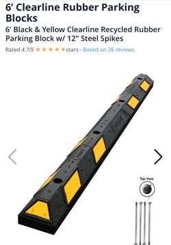 6' rubber parking lot block