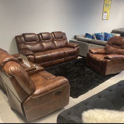 COMFY NEW SANTIAGO RECLINING SOFA AND LOVESEAT SET ON SALE ONLY $1299. IN STOCK SAME DAY DELIVERY 🚚 EASY FINANCING 