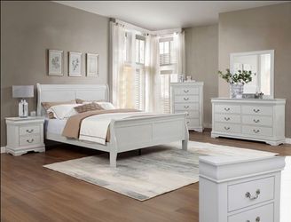 Brand New White 4pc Queen Bedroom Set (Available in Eastern King)