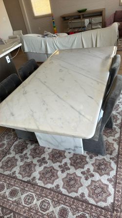 MARBLE TOP DINING TABLE With 4 Chairs