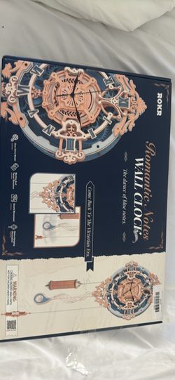 ROKR Romantic Notes Wall Clock LC701 3D Wooden Puzzle Kit