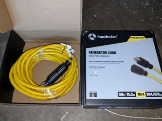 southwire 30 amp 4-prong 120/240v generator power cord 50 ft