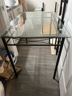 Glass Top Desk with 4 chairs