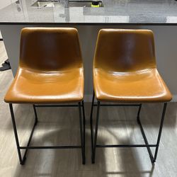 Counter Stools Leather Walker Edison (Sold As Pair)