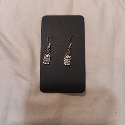 Silver Owl Earrings