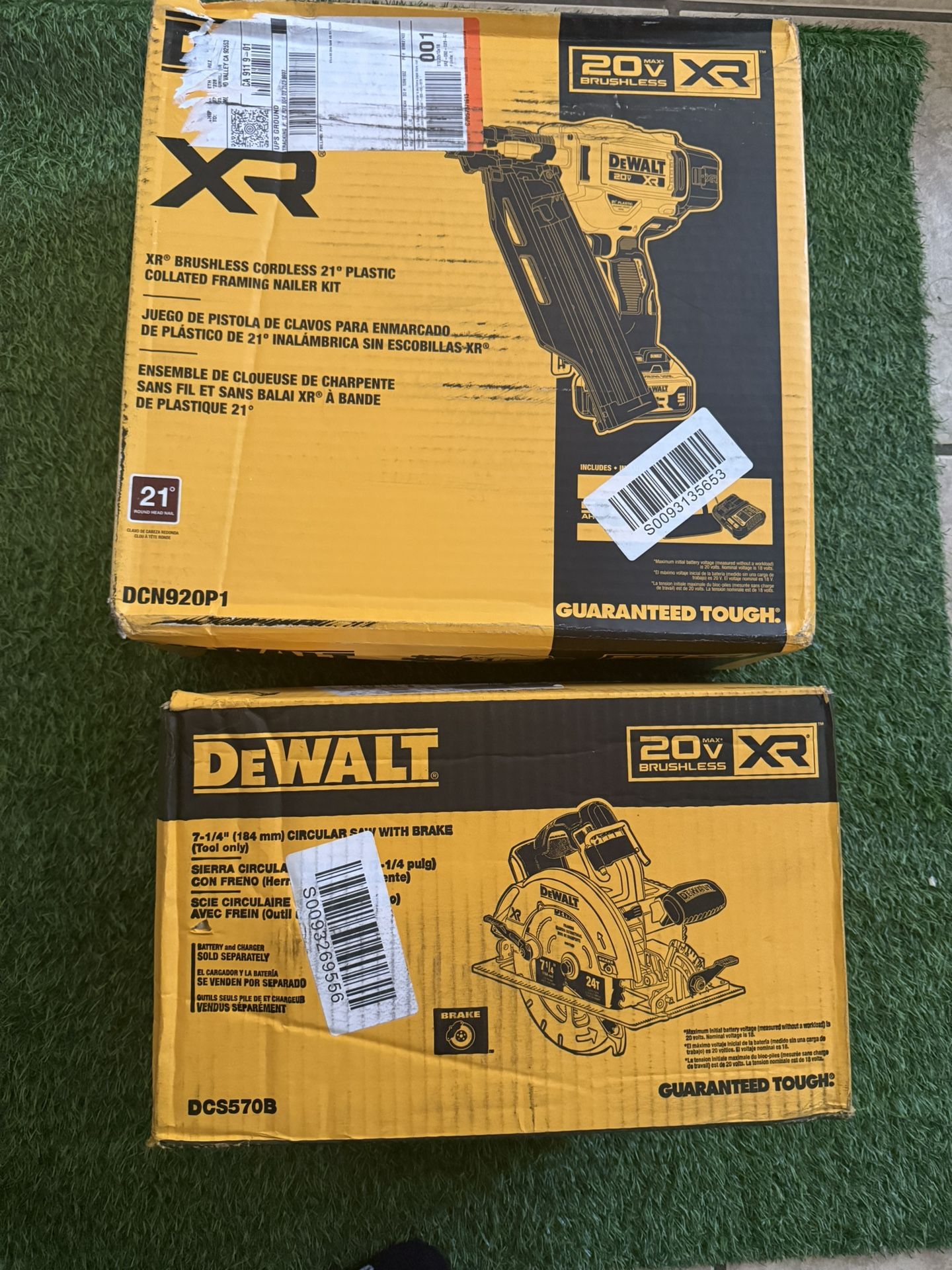 Dewalt 20V XR Framing Nailer Kit + Circular Saw