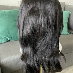 Brand New : 22inch Black Front Human Wig 