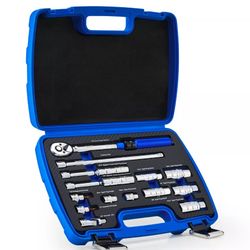 14pc Spark Plug Socket Set with 3/8 Drive Torque Wrench Magnetic Sockets
