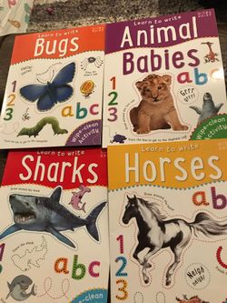 Learn to write A-Z & 1-10, Wipe-Clean Acitivity 4 books