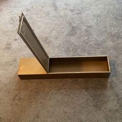Metal storage boxes. Approximately 4 1/2” x 2 1/2” x 21”.
