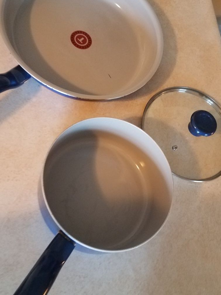 3- Pc Blue Ceramic Cookware