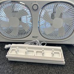 Dual 9 Inch Rotating Fans With Stand Comfort Zone Window Fan