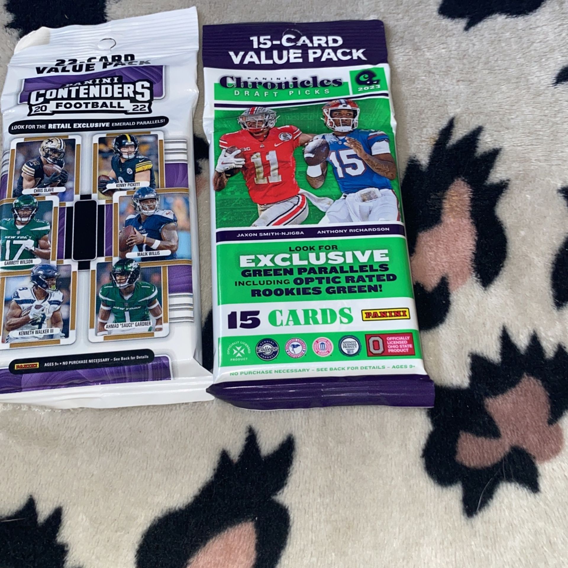 2022/23 Panini NFL Fat Pack Lot!! Contenders & Chronicles Draft Picks!! Both Sealed!!