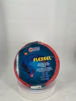Coilhose Pneumatics Flexeel Hose, 1/4" x 100', 1/4" MPT Reusable Strain Relief Fittings, Transparent Red PFE41004TR