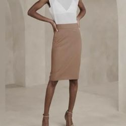 Banana Republic Tan Pencil Skirt Knee-Length Work