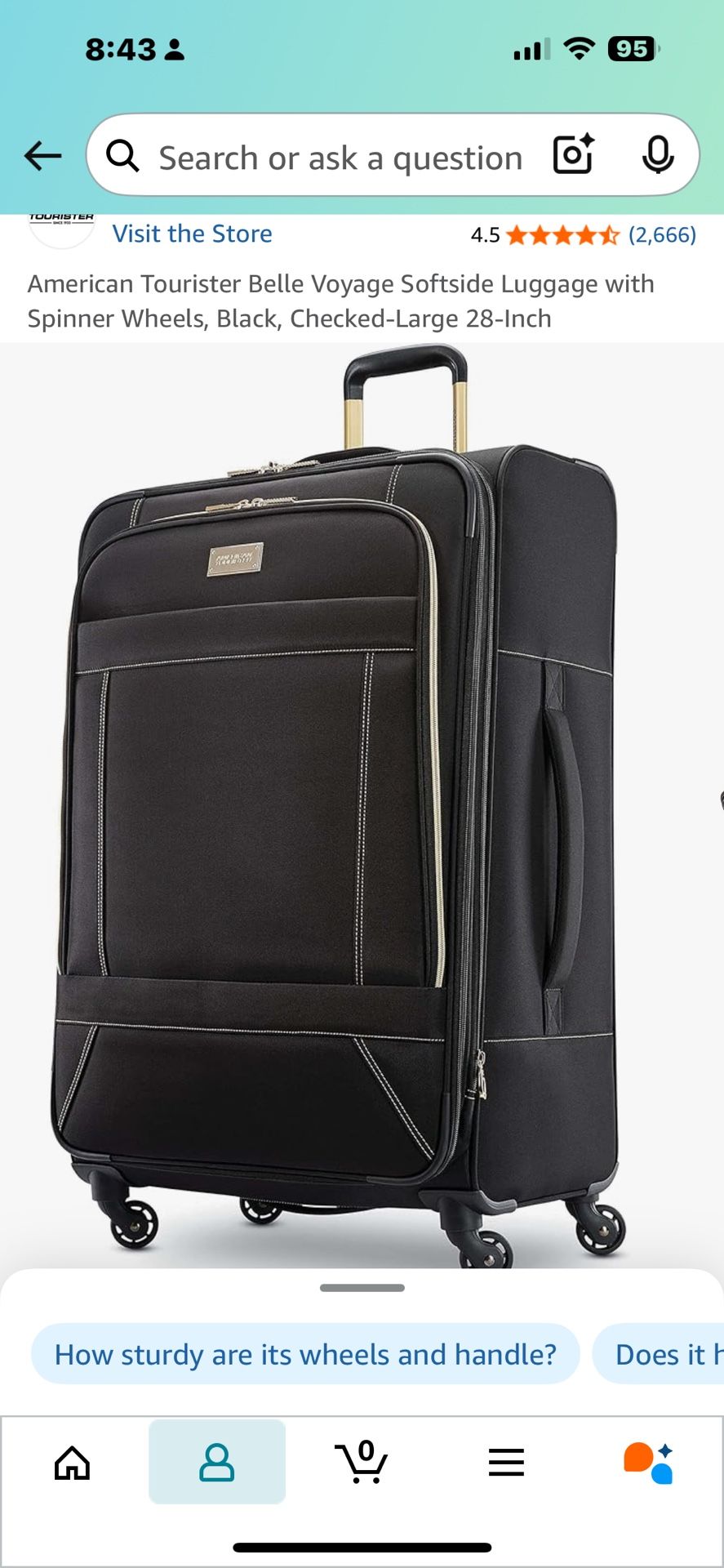 Like New American Tourister 28” Softside Luggage with Spinner Wheels In