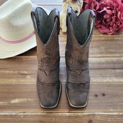 SIZE 2 BIG KIDS GENDER NEUTRAL BOY/GIRL CABALLO DORADO BROWN COWBOY BOOTS