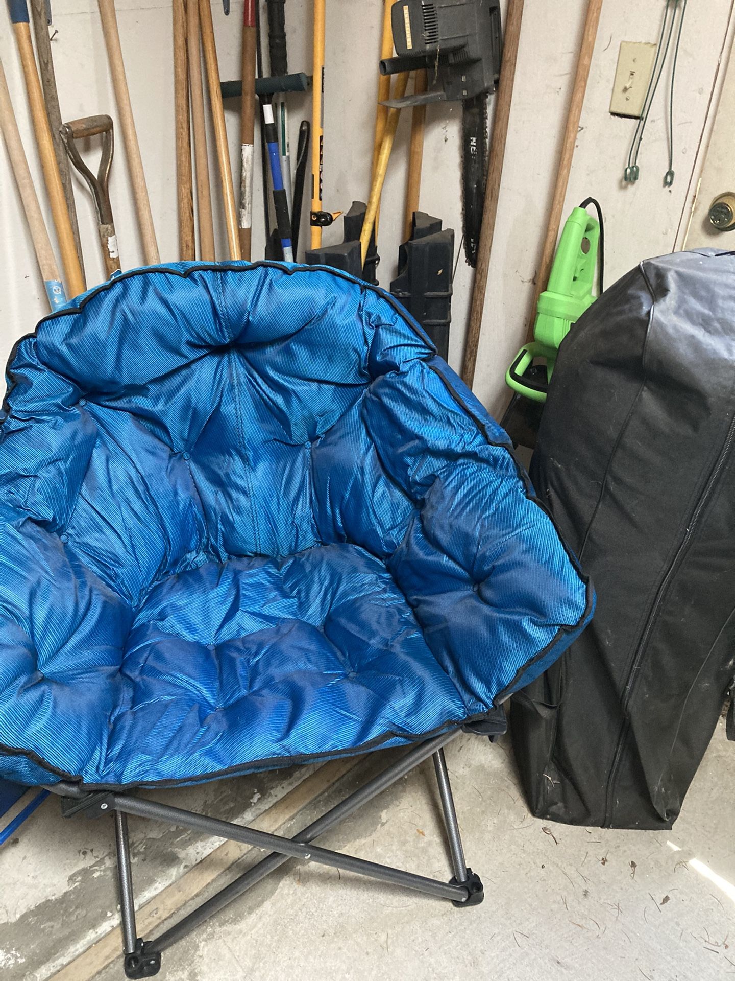 Two Well Padded Fold Up Chairs With Zip Covers