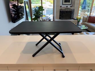 Black Portable Folding Standing Desk Converter / Riser with Wheels
