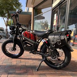 1500 Watt Electric Indy’N style Chopper Ebike, 33mph, Saddlebags, Metal Basket