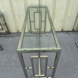 Chrome And Glass Console Table 