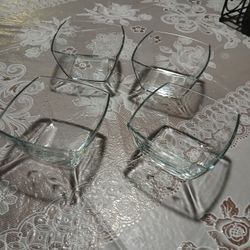 4 Platos Cuadrados De Princess House 