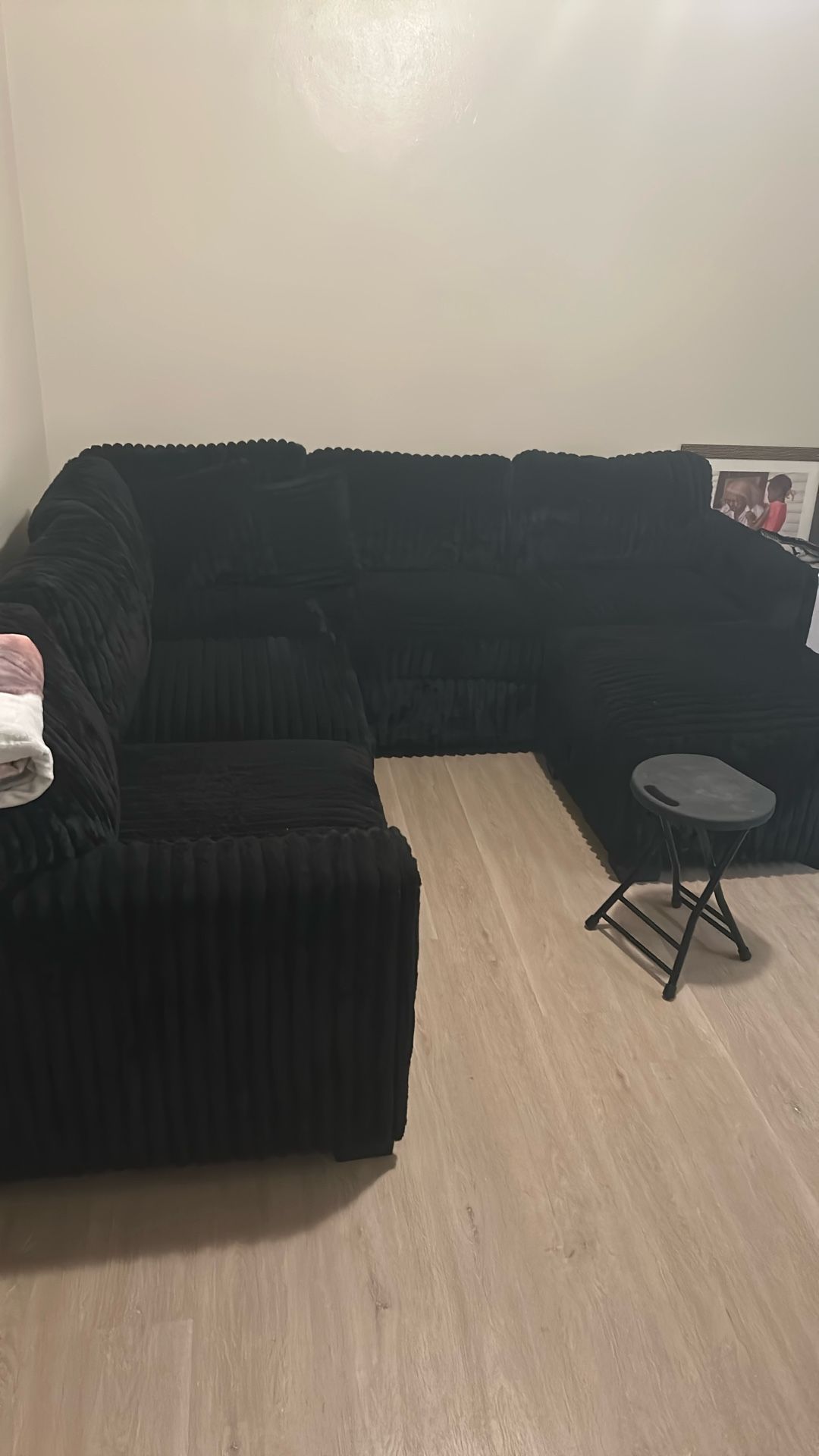 Black Corduroy Sectional 400$$$ OBO