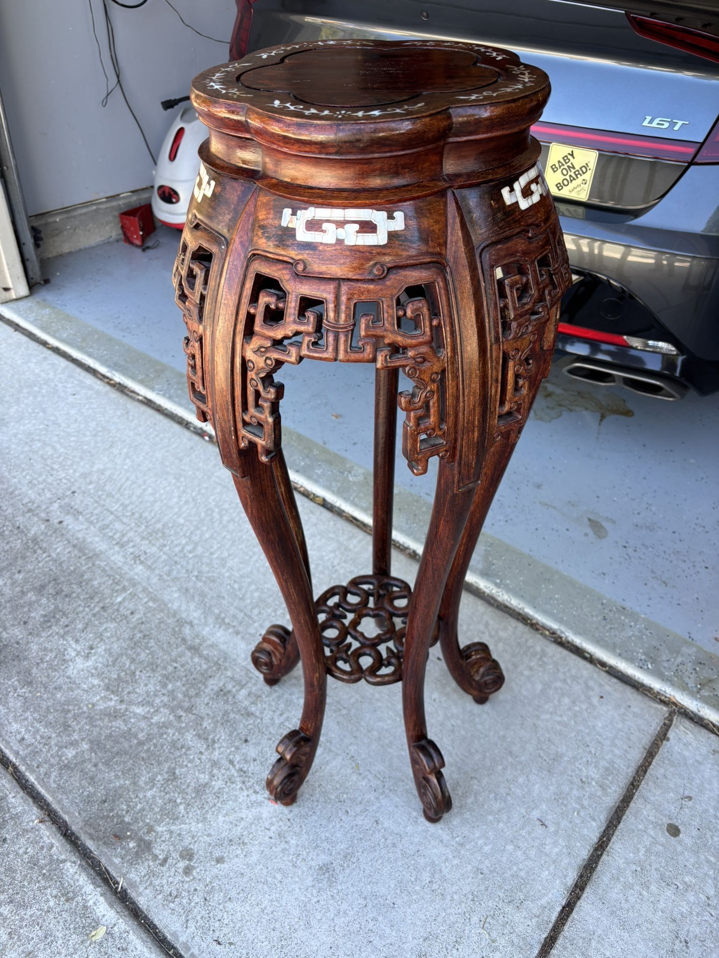 Antique Chinese Hardwood Plant Stand