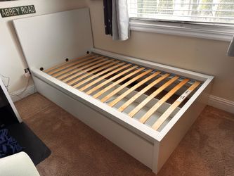 Twin bed frame with storage