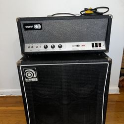 Used Sunn 1969 200S Amp & Amped Bass Cabinet SVT410HE 200 WATTS