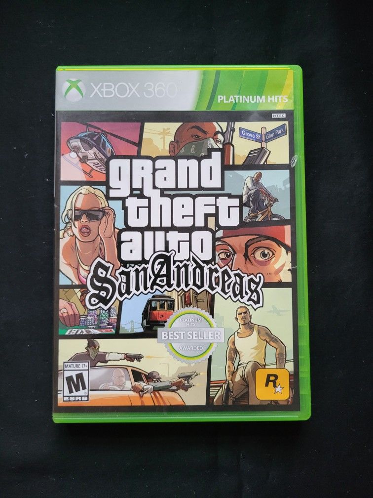 XBOX 360 GTA SAN ANDREAS PLAT. HITS…, Electronics